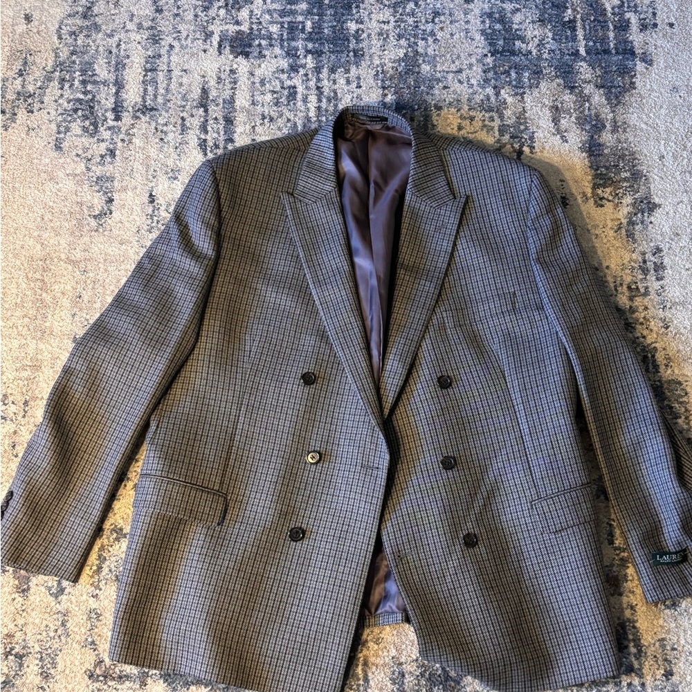 Ralph Lauren Black and Gray Checkered Blazer - Picture 2 of 8